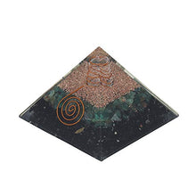 Load image into Gallery viewer, Crocon Black Tourmaline &amp; Green Aventurine Gemstone Orgone Pyramid with Crystal Point for Energy Generator Reiki Healing Chakra Stone Balancing EMF Protection Spiritual Metaphysical Size: 2.5-3 Inch

