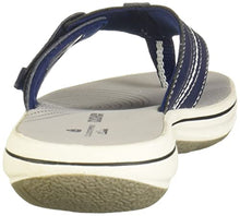 Load image into Gallery viewer, Clarks Women's Brinkley Jazz Flip Flop, Navy Synthetic, 8 M US
