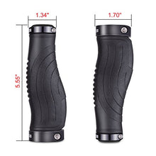 Load image into Gallery viewer, BONMIXC Non-Slip Shock Absorption Ergonomic Bike Grips Mountain Bike Handlebar Grips Bicycle Grips Lock On Aluminum Alloy Rings

