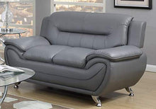 Load image into Gallery viewer, GTU Furniture Contemporary PU Leather Sofa &amp; Loveseat Set, 2 Piece Sofa Set (Grey)
