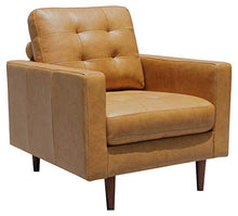 Load image into Gallery viewer, Amazon Brand – Rivet Cove Modern Tufted Accent Chair with Tapered Legs, Mid-Century, 32.7"W, Caramel
