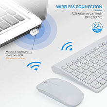 Load image into Gallery viewer, Wireless Keyboard and Mouse Combo, TopMate 2.4G Ultra Slim Compact Full Size Quiet Scissor Switch Keyboard and Mice Set for Windows, Mac OS, Laptop, PC - (White)
