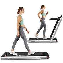 Load image into Gallery viewer, Goplus 2 in 1 Folding Treadmill, 2.25HP Under Desk Electric Treadmill, Installation-Free, with Bluetooth Speaker, Remote Control and LED Display, Walking Jogging Machine for Home/Office Use (Silver)
