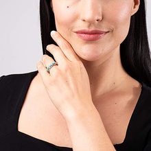 Load image into Gallery viewer, Carolyn Pollack Sterling Silver Blue Turquoise Gemstone Stackable Set of 3 Rings Size 10
