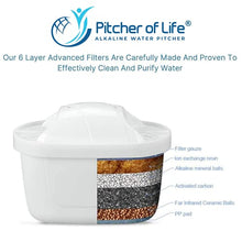 Load image into Gallery viewer, Pitcher of Life Improved 2021 - Super Alkaline Water Filter Pitcher - Premium Water Alkalizer &amp; Purifier - Single Pack Alkaline Pitcher Replacement Filter
