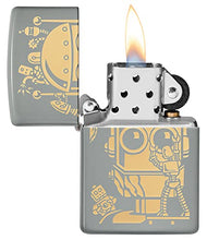 Load image into Gallery viewer, Zippo Robot Design Flat Grey Pocket Lighter
