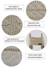 Load image into Gallery viewer, Women Winter Warm Headband Fuzzy Fleece Lined Thick Cable Knit Head Wrap Ear Warmer Black &amp; Beige
