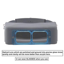 Load image into Gallery viewer, Headband Magnifier Double Lens Head-Mounted Reading Magnifier Loupe Jewelry Visor Opitcal Glass Binocular Magnifier with Lens Magnification-1.5X 2X 2.5X 3.5X
