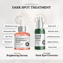 Load image into Gallery viewer, AM/PM Dark Spot Corrector Treatment - Overnight Kojic Acid Dark Spot Remover for Face /Body + AM Vitamin C Hyaluronic Acid Retinol Serum for Face, Tranexamic Acid Age Spot Acne Scar Treatment for Face
