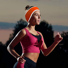 Load image into Gallery viewer, 2 Pieces Ear Warmer Headband High Visibility Reflective Safety Headband Winter Running Headband Fleece Ear Covers for Girls Women Men (Fluorescent Orange)
