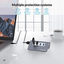 Load image into Gallery viewer, ORICO 4 Port USB 3.0 Unibody Aluminum Portable Data Hub with 3.3ft Extension Cable for MacBook Pro/Mini, iMac, XPS, Surface Pro, Notebook PC, USB Flash Drives, Mobile HDD - Space Gray
