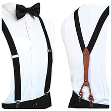 Load image into Gallery viewer, RBOCOTT Burgundy Suspender and Silk Bow Tie Sets for Men (Burgundy)
