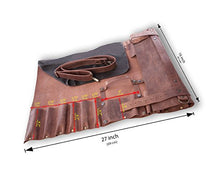 Load image into Gallery viewer, Lightweight Premium Vintage Tan Leather Chef Knife Bag/Chef Knife Roll 8 Pockets
