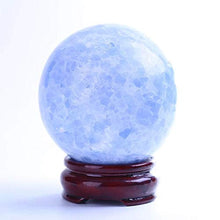 Load image into Gallery viewer, MOKA 1pc Blue Color Natural Celestite Quartz Stone Ball 70-80mm kyanite Crystal Ball Sphere for Reiki Meditation
