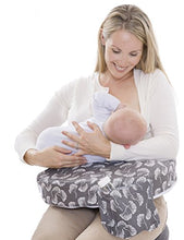 Load image into Gallery viewer, My Brest Friend Original Nursing Posture Pillow, Grey Flowing Fans
