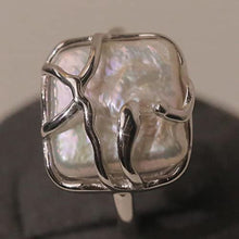 Load image into Gallery viewer, SEEMSAY Silver Baroque Pearl Ring for women 925 Sterling Silver Ring
