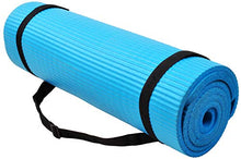 Load image into Gallery viewer, BalanceFrom GoYoga+ All-Purpose 1/2-Inch Extra Thick High Density Anti-Tear Exercise Yoga Mat and Knee Pad with Carrying Strap (Blue)
