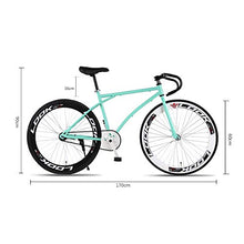 Load image into Gallery viewer, GYZLZZB Bend Handle Fixie Single Speed 700C 26 Inch Commuter City Road Bike High Carbon Steel Frame | Frame Urban Reverse Braking Fixed Gear Bicycle Retro Vintage Adult Ladies Men(Green and Black)

