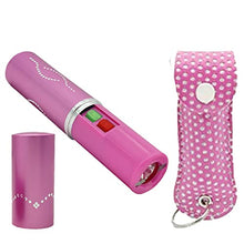 Load image into Gallery viewer, FIGHTSENSE Women Self Defense Kit W/Pepper Spray and Lipstick Stun Gun W/Flashlight, 25Burst, 1.6µC Painful Charge, Rechargeable Battery, Includes Keychain Leather Pouch(Pink/PBSpray)
