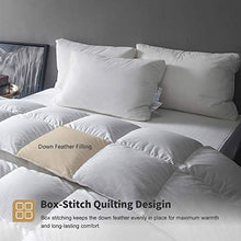 Load image into Gallery viewer, Premium Goose Feather Down Comforter Duvet Insert - 100% Skin-Friendly Cotton, Medium Weight Quilted for All Season Bedding (King, Ivory White)
