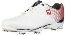 Load image into Gallery viewer, FootJoy Men's D.N.A. Helix-Previous Season Style Golf Shoes White 12 W Red/Blue, US
