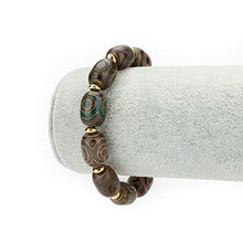 Load image into Gallery viewer, ZenBless Fengshui Protective bracelet Oval Green Tibetan Dzi Beads Bracelet Amulet Bangle Attract Good Luck
