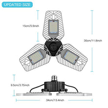 Load image into Gallery viewer, LZHOME LED Garage Lights, Deformable LED Garage Ceiling Lights 9000 Lumens, 82W CRI 80 Led Shop Lights for Garage, Adjustable Garage Lights, Led Garage Lighting (No Motion Activated) (1-Pack)
