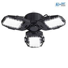 Load image into Gallery viewer, Motion Activated LED Garage Lights, 80W Motion Sensor Deformable LED Garage Ceiling Lights with 3 Adjustable Wings, 8000LM, E26 LED Shop Lights for Warehouse, Barn, Basement

