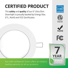 Load image into Gallery viewer, Sunco Lighting 6 Pack 6 Inch Slim LED Downlight with Junction Box, 14W=100W, 850 LM, Dimmable, 3000K Warm White, Recessed Jbox Fixture, Simple Retrofit Installation - ETL &amp; Energy Star
