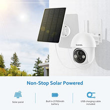 Load image into Gallery viewer, Security Camera Wireless Outdoor,Pan-Tilt 2.4G WiFi Solar Security Camera,Battery Powered Surveillance Cameras for Home with Night Vision,2-Way Audio,Motion Detection,SD Card &amp; Cloud Storage, Codnida
