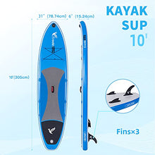 Load image into Gallery viewer, Freein Stand Up Paddle Board Kayak SUP Inflatable Stand up Paddle Board SUP 10'/10'6”x31 x6, 2 Blades Paddle, Dual Action Pump, Triple Fins, Leash, Backpack
