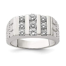 Load image into Gallery viewer, 925 Sterling Silver Mens Cubic Zirconia Cz Band Ring Size 10.00 Man Fine Jewelry For Dad Mens Gifts For Him
