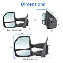 Load image into Gallery viewer, JZSUPER 2020 2019 2018 2017 2016 2015 Towing Mirrors fit for Ford F150 Pickup Truck with Turn Signal Temperature Sensor Puddle Lights Spot Lights Power Heated 22-Pin Plug
