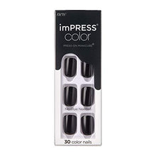 Load image into Gallery viewer, KISS imPRESS Color Press-On Manicure, Gel Nail Kit, PureFit Technology, Short Length, “Petal Pink”, Polish-Free Solid Color Mani, Includes Prep Pad, Mini File, Cuticle Stick, and 30 Fake Nails

