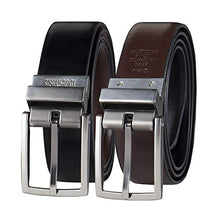 Load image into Gallery viewer, Kenneth Cole REACTION Men's 1 1/4 in. Feather Edge Dress Reversible Belt, Black/Burgundy, 40
