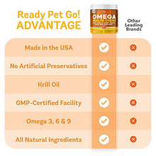 Load image into Gallery viewer, Ready Pet Go! Omega 3 for Dogs | Fish Oil for Dog Shedding, Skin Allergy, Itch Relief, Mange and Hot Spots Treatment | EPA &amp; DHA | Natural Joint Supplement for Dogs, Heart and Brain Health | 90 Chews

