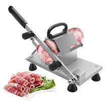 Load image into Gallery viewer, BAOSHISHAN Manual Frozen Meat Slicer Food Slicing Machine Stainless Steel Meat Cutter Beef Mutton Roll Bacon Cheese Vegetable for Home Use ZB-208C
