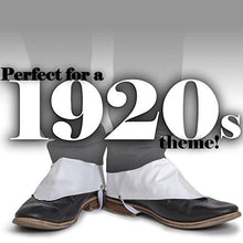 Load image into Gallery viewer, Skeleteen Costume White Gangster Spats - Roaring 20s Steampunk Dress Up Faux Leather Costume Shoe Cover White Spats with Silver Studs for Adults

