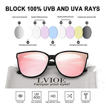 Load image into Gallery viewer, LVIOE 2PACK 1627Black/Grey+1627Black/Rose Oversized Polarized Cat Eyes Sunglasses for Women
