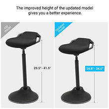Load image into Gallery viewer, SONGMICS Standing Desk Chair 24.8-34.6 Inches, Adjustable Standing Stool, Sitting Balance Chair, Comfortable and Breathable Seat, Black UOSC02BK
