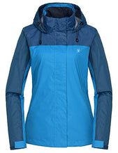Load image into Gallery viewer, Little Donkey Andy Women¡¯s Waterproof Rain Jacket Lightweight Outdoor Windbreaker Rain Coat Shell for Hiking, Travel Deep Blue/Aqua XL
