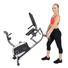 Load image into Gallery viewer, Sunny Health &amp; Fitness Magnetic Recumbent Bike Exercise Bike with Digital Monitor, 300 lb Capacity, Easy Adjustable Seat, Pulse Rate Monitor
