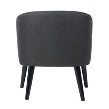 Load image into Gallery viewer, LSSBOUGHT Stylish Upholstered Button Tufted Fabric Living Room Accent Chair with Solid Wood Legs and Armrest, Charcoal
