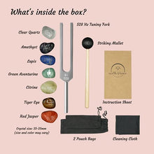 Load image into Gallery viewer, Earth &amp; Home Tuning Forks for Healing Chakra Set - 528 hz Tuning Fork with Chakra Crystals and Healing Stones - Sound Healing Instruments for Biofield Tuning, Stress Relief, &amp; DNA Repair
