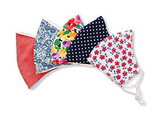 Load image into Gallery viewer, Stylish Cotton Face Mask with Filter Pocket, Handmade Floral Plaid design facemasks for women, washable reusable 3 layers, Ready to SHIP, Pack of 5
