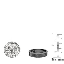 Load image into Gallery viewer, Dazzlingrock Collection 1.25 Carat (ctw) Black Plated Sterling Silver Black Diamond Men's Wedding Band 1 1/4 CT, Size 12.5
