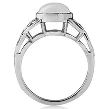 Load image into Gallery viewer, Silvershake 8mm Natural Round Shape Moonstone 925 Sterling Silver Triquetra Celtic Knot Solitaire Ring Size 8
