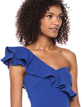 Load image into Gallery viewer, Calvin Klein Women's One Shoulder Sheath with Ruffle Arm Detail CD8B18PN, Regatta, 2
