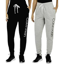 Load image into Gallery viewer, Calvin Klein Women's 2 Pack French Terry Joggers (Black/Wolf, Medium)

