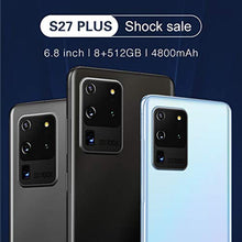 Load image into Gallery viewer, Mobile Phone, S27plus Android 10.0, 6.8-inch Water Drop Full Screen, Unlocked 5G Smartphone SIM Free Calls, 4800mAh Large Battery Fast Charging, 13MP+24MP Dual Camera, 8GB+512GB, Fingerprint, Face I

